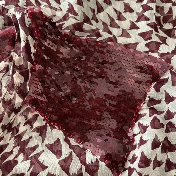 Joe’s Jeans Print Silk Sequin Blouse - Picture 5 of 7